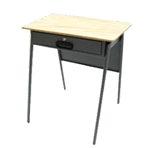 Pupitre Unipersonal Apilable 73 cm | Tapa Triplex 60x40 | Canastilla Metálica | Tubo Cal. 18 | Acabado Electroestático | Tecnoprocesos Colombia