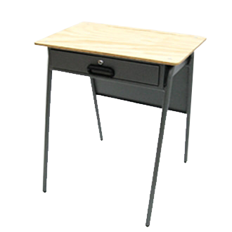 Pupitre Unipersonal Apilable 73 cm | Tapa Triplex 60x40 | Canastilla Metálica | Tubo Cal. 18 | Acabado Electroestático | Tecnoprocesos Colombia