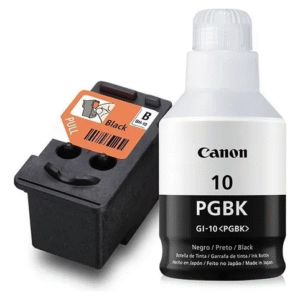 KIT ESENCIAL CANON: Cabezal BH-10 Negro + Tinta Negra Pigmentada GI-10 PGBK | Para MegaTank Maxify