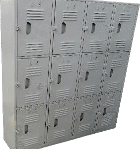 Locker 4 Puertas Metálico 1785x600x300 mm | Calibre 24 Gris Agatha | Almacenamiento Estrecho y Seguro | Tecnoprocesos Colombia