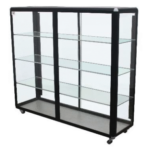 Mostrador Curvo en Aluminio 1.2 Mts | Vitrina de Vidrio 5mm | Tubo 1 1/4" | Máxima Optimización de Espacio | Tecnoprocesos Colombia