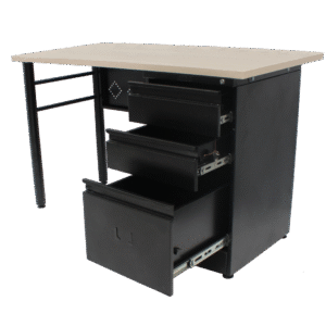 Escritorio Metálico 1200x600 mm | Cajonera 3 Gavetas | Lámina CR Cal. 24 | Faldón Cal. 22 | Gris Agatha | Tecnoprocesos Colombia