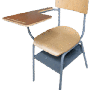 Silla Conferencia Apilable con Paleta Madera | Asiento Triplex Lacado | Estructura Cal. 18 | Canastilla Metálica | Tecnoprocesos Colombia