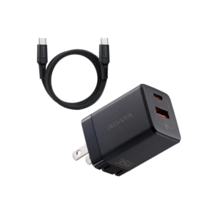 CARGADOR 35W NEGRO- 1 PUERTOS USB TYPE C- 1 PUERTO USB TYPE A + CABLE 1.5METROS TYPE C